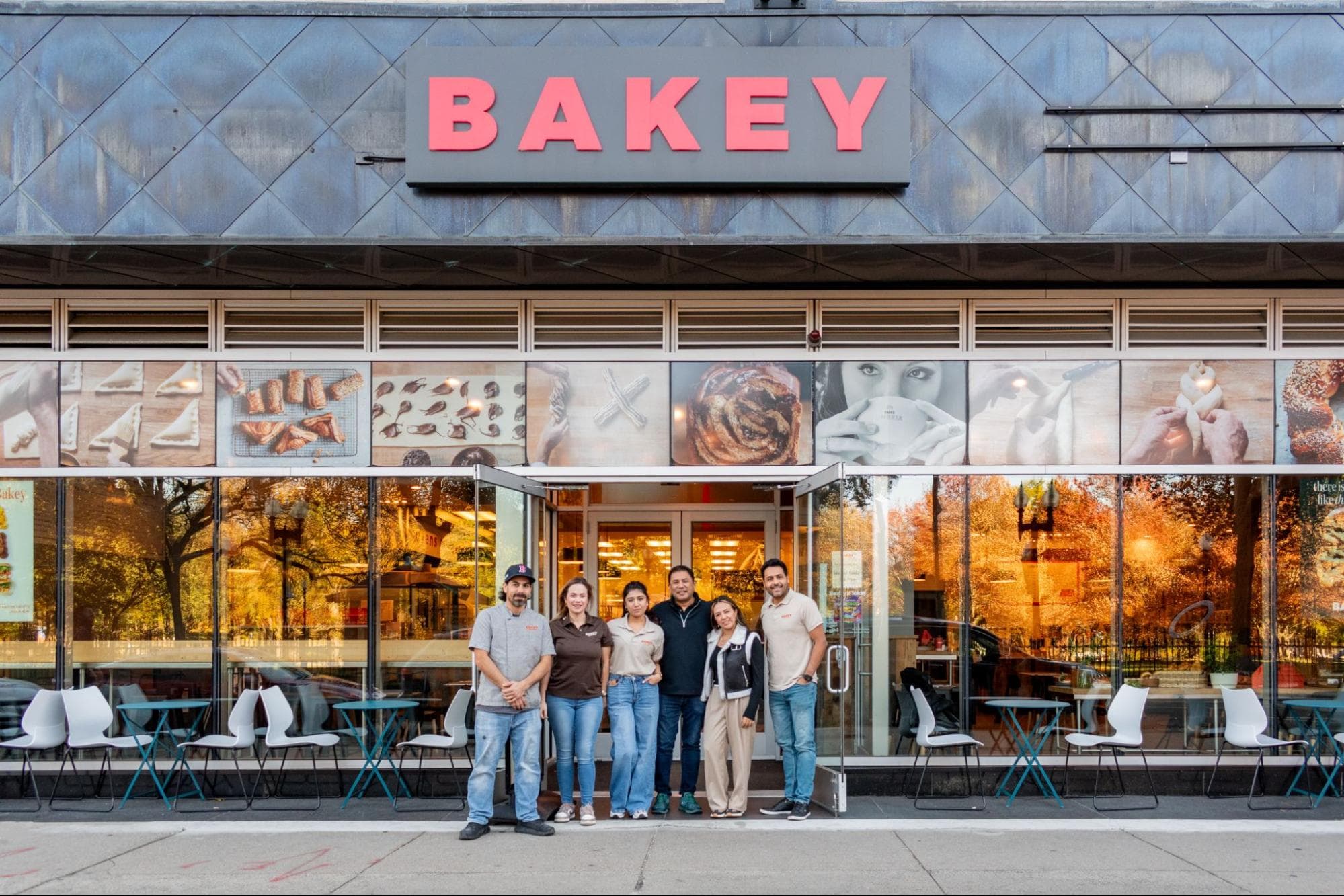 The Bakey team standing in front of their flagship storefront